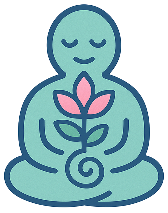TransformationBuddy - Peaceful meditation figure with sprouting plant